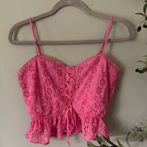 Altar'd State Fuchsia Eyelet Camisole